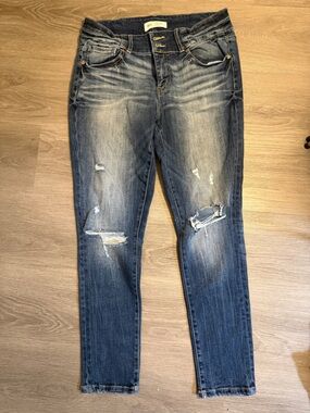 BKE Peyton Mid Rise Skinny Jeans Size 30 Distressed Stretch Denim